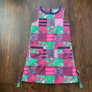 Lily Pulitzer Girls How About Them Apples Patchwork Shift Dress 
Size 8